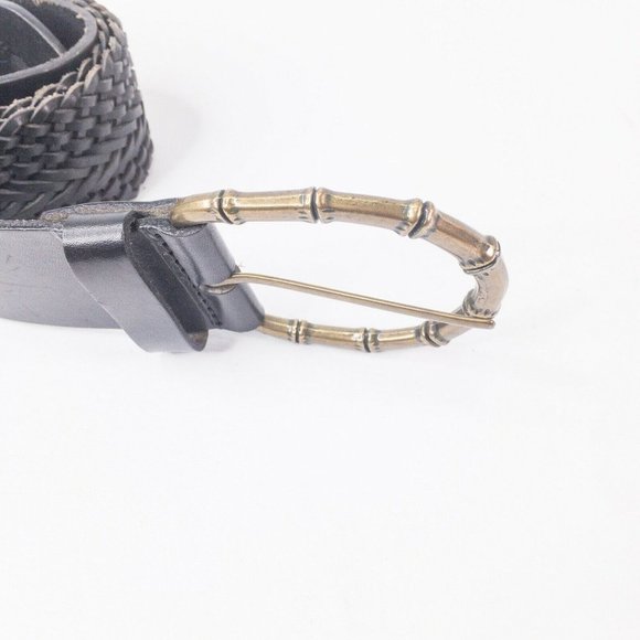 Tommy Bahama Womens Belt Black Medium Large Woven Braided Bohemian O Ring Chain - Picture 3 of 5